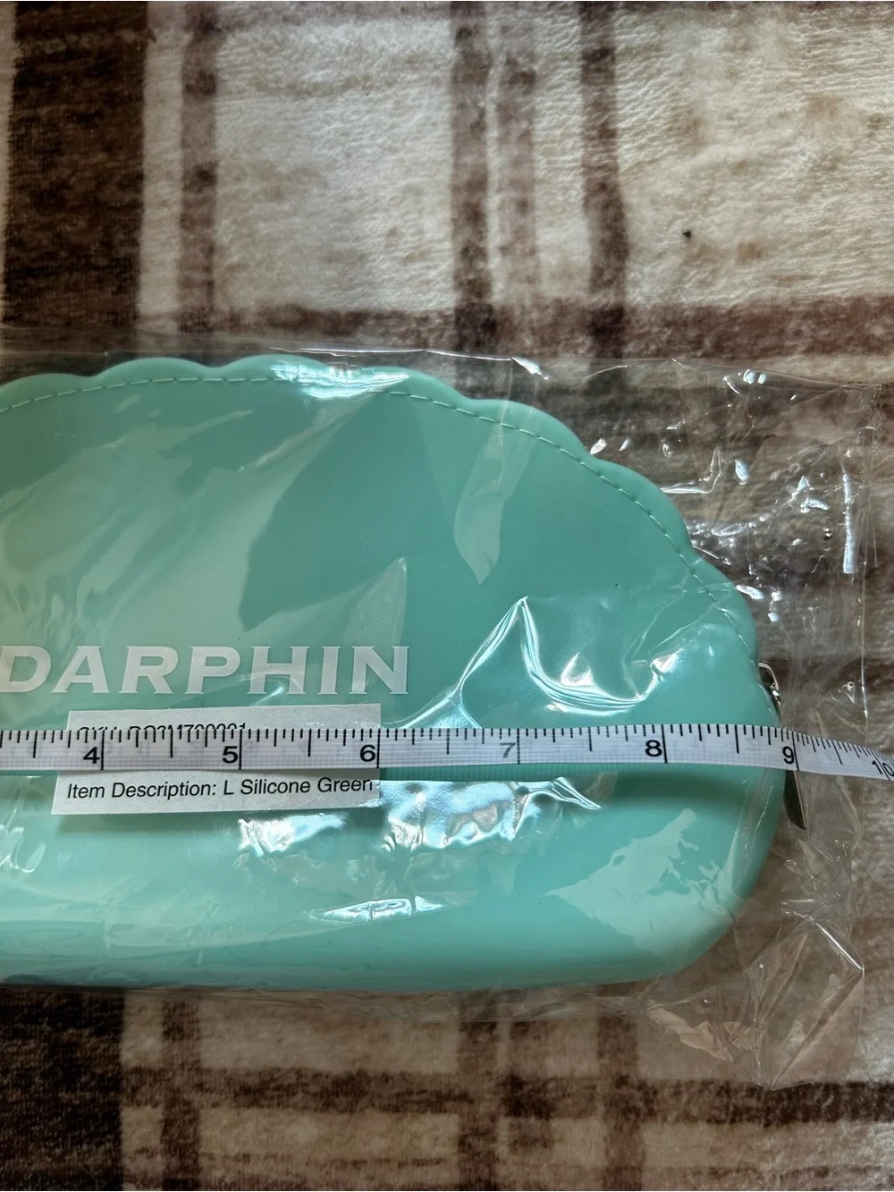 Darphin Paris Zip Around Makeup Travel Cosmetic Pouch Large Green Silicone New